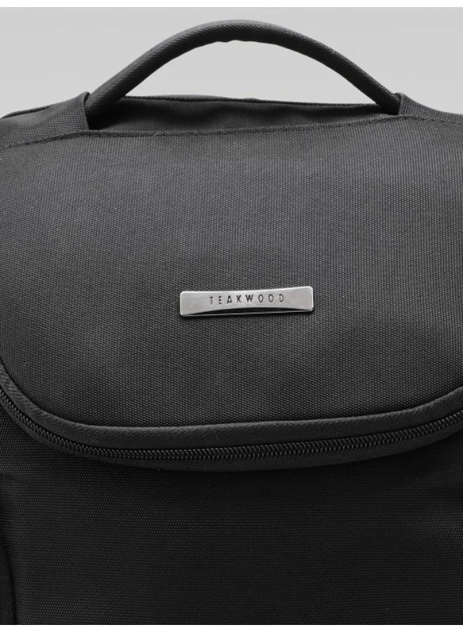 TEAKWOOD Black Teakwood 23L Business Laptop Backpack for Men | Fits up to 16 " Laptop | Premium Black Office & Travel Backpack | USB Charging Port | Trolley Sleeve | Water-Resistant | Multi-Compartment Durable Design  | Best Price UAE